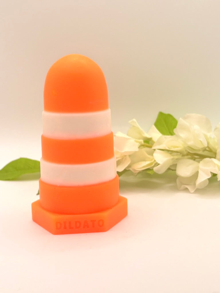 Conesolator - Small - Traffic cone with fluorescent orange and white.