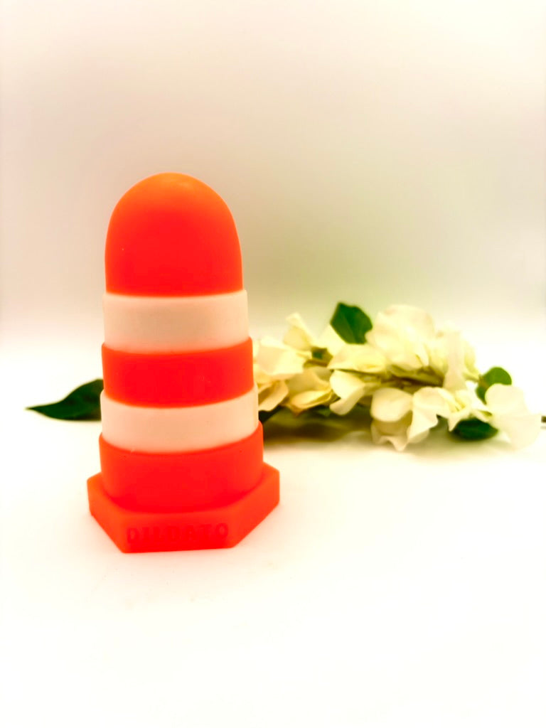 Conesolator - Small - Traffic cone with fluorescent orange and white.