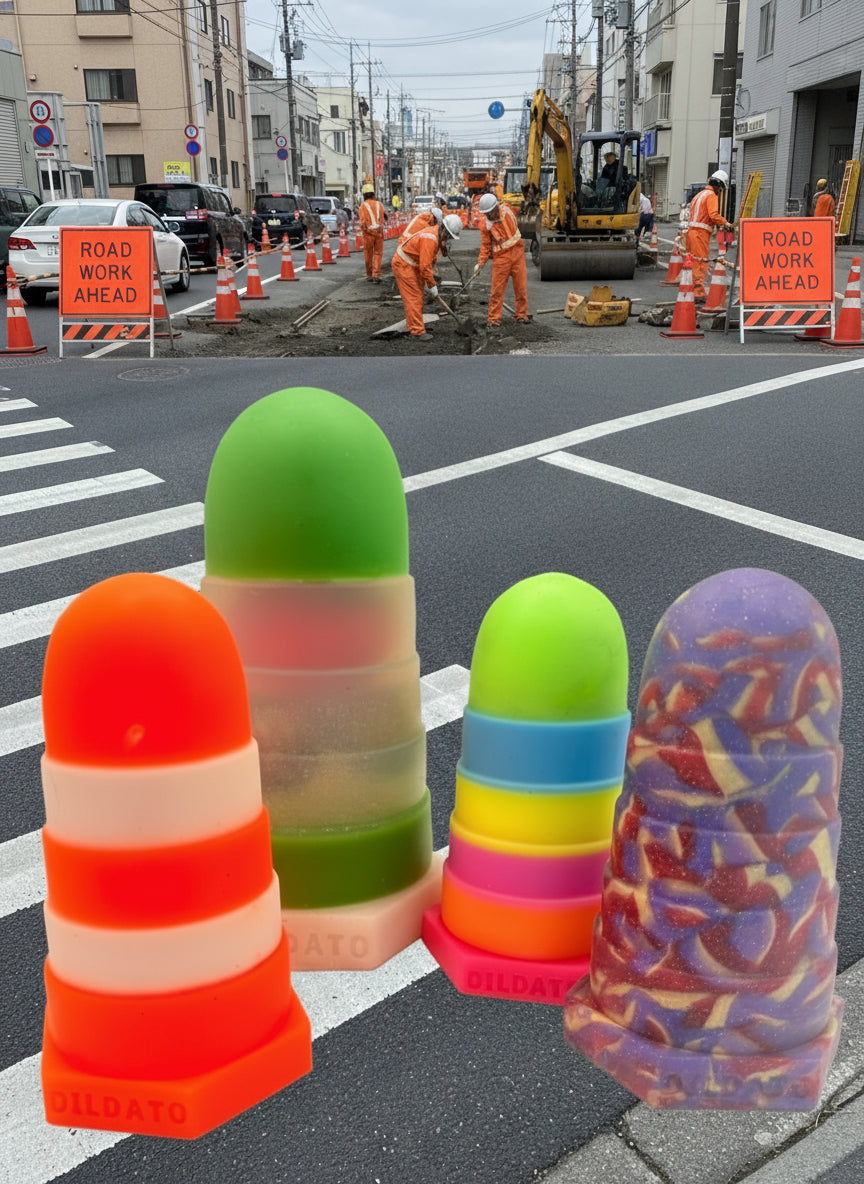 Conesolator - Small - Traffic cone with fluorescent orange and white.