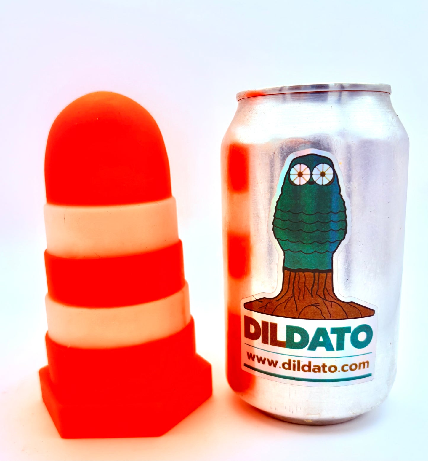 Conesolator - Small - Traffic cone with fluorescent orange and white.