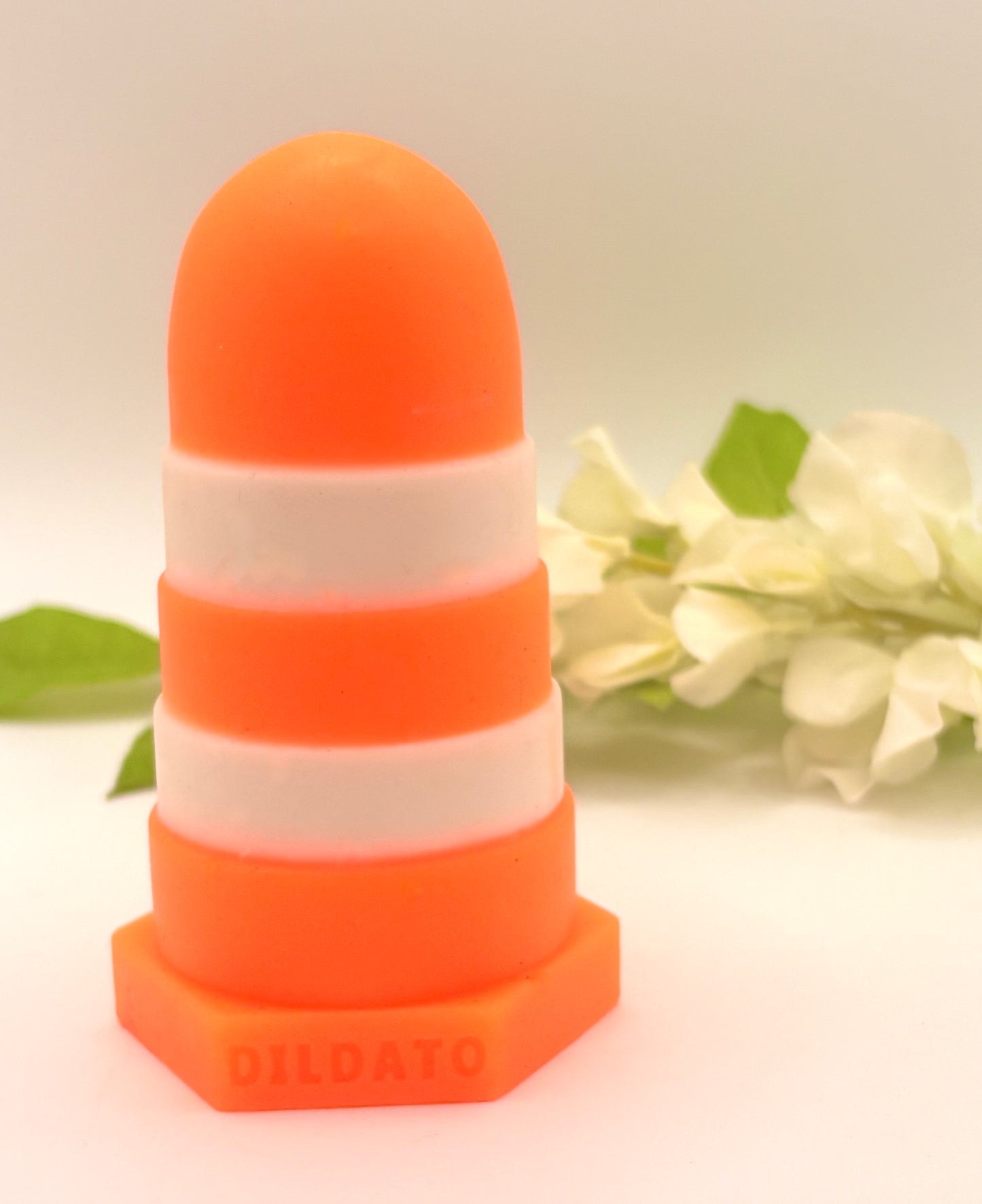 Conesolator - Small - Traffic cone with fluorescent orange and white.