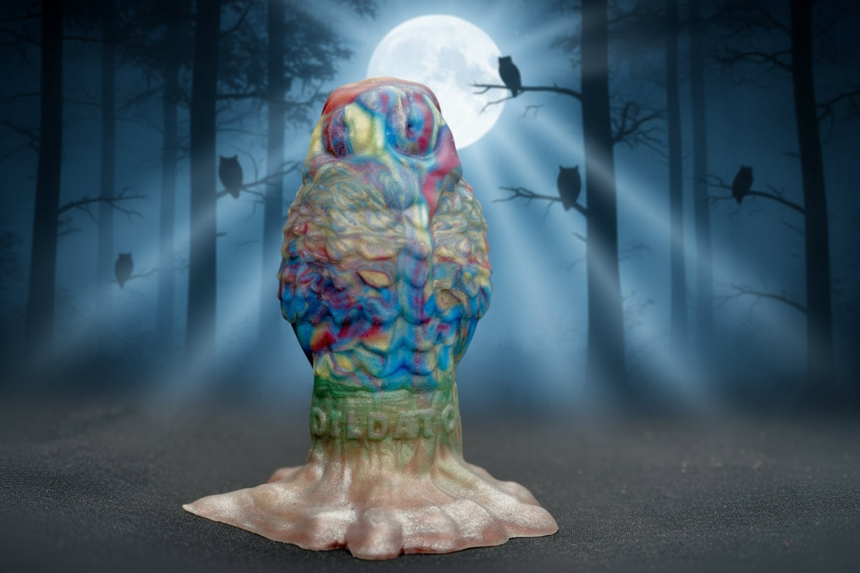 Bubox – Tamaño Pequeño – MULTICOLOR con base de tronco de árbol holográfico.