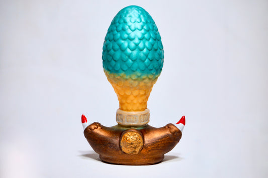 Ass-Irius Dragon Egg - Coral Blue, Yellow and Copper.