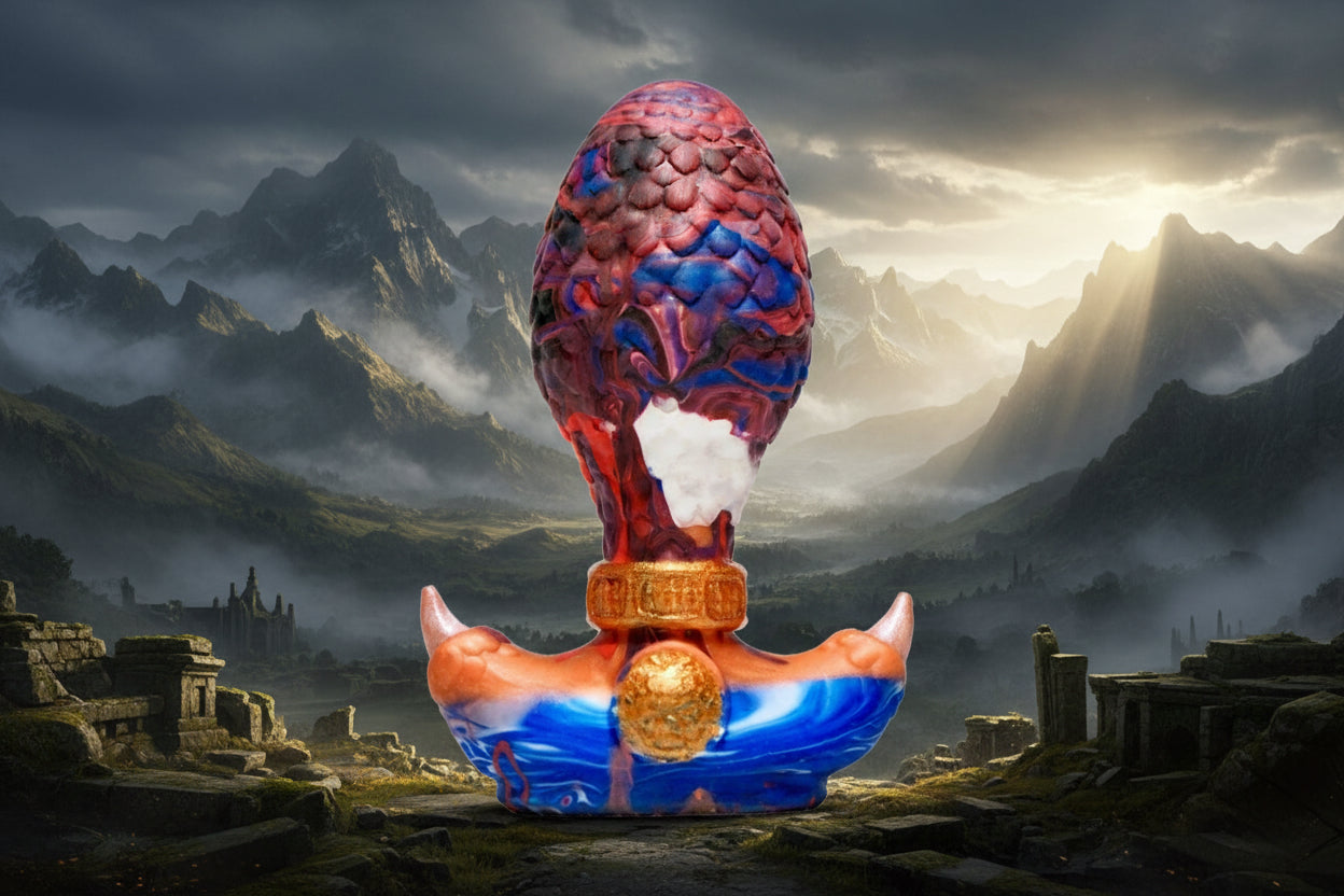 Huevo de Dragón Ass-Irius - Rojo, Azul y Blanco.