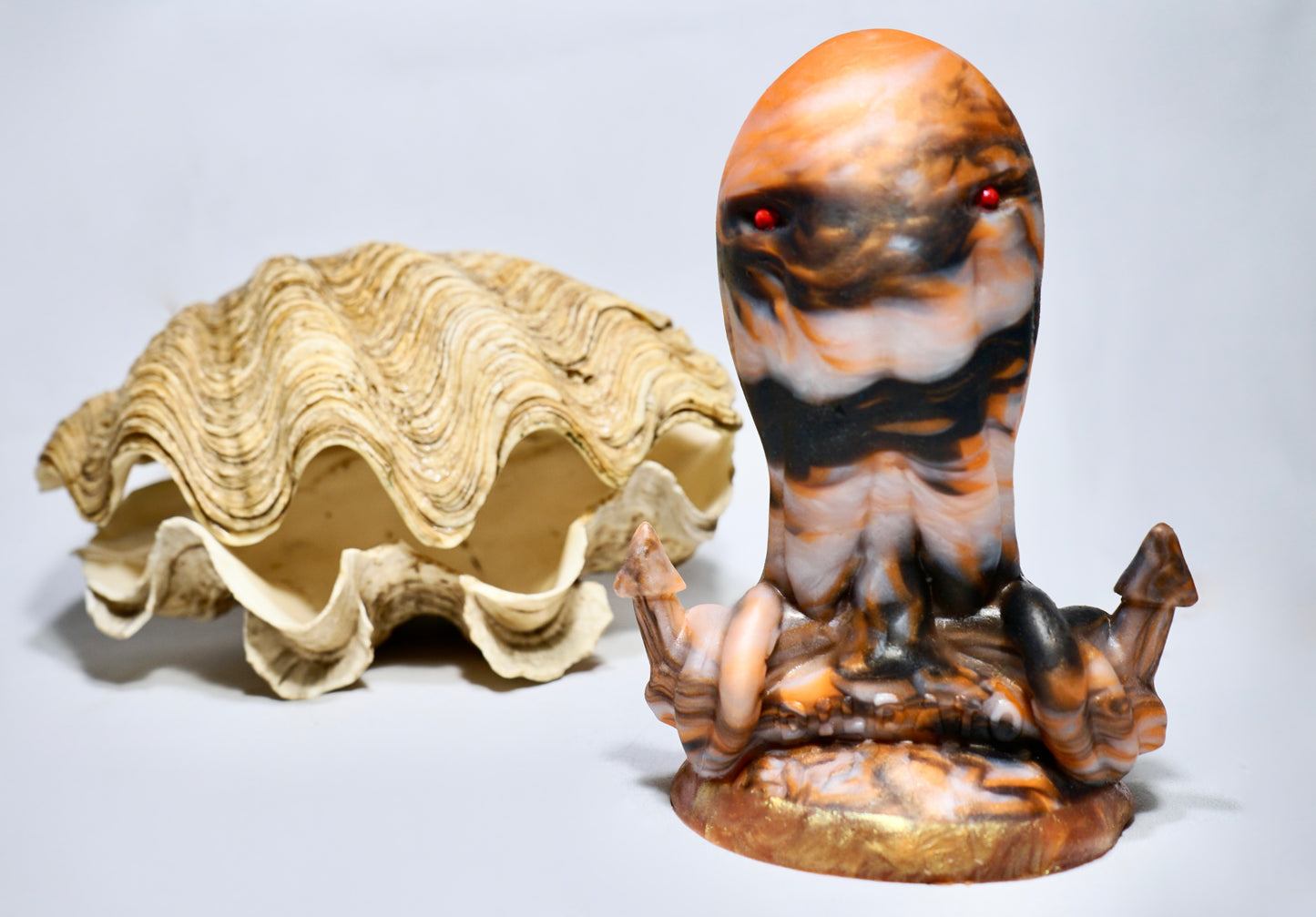 Pleasure Puss - Size Large - Orange, White, Black And Gold