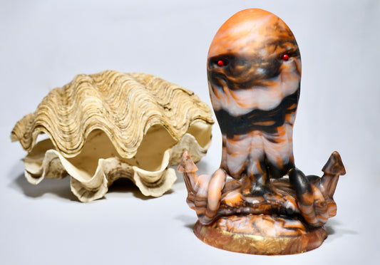 Pleasure Puss - Talla grande - Naranja, blanco, negro y dorado