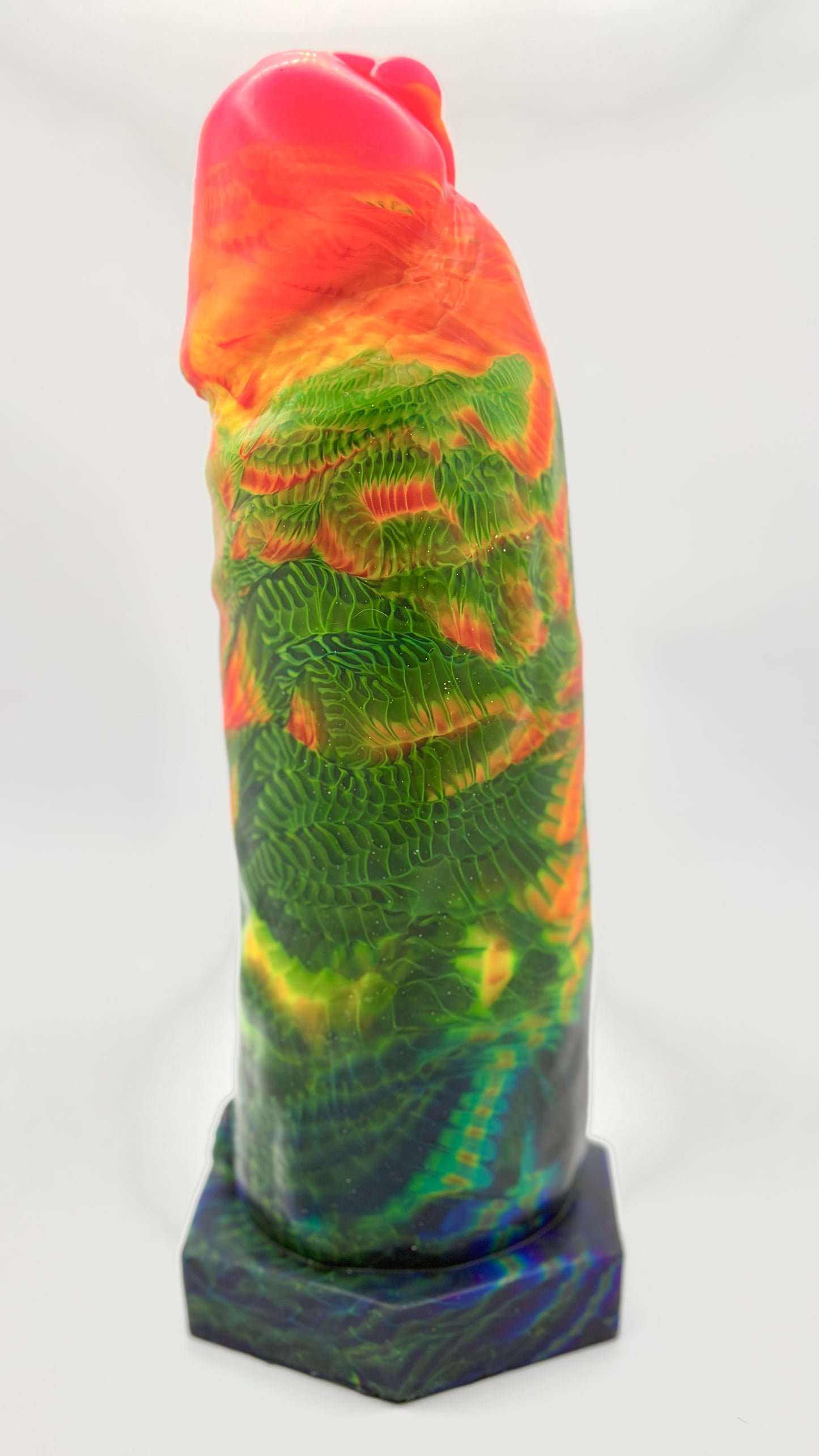 PRINCE ALBERT DILDO - FLUORESCENT RAINBOW COLORS