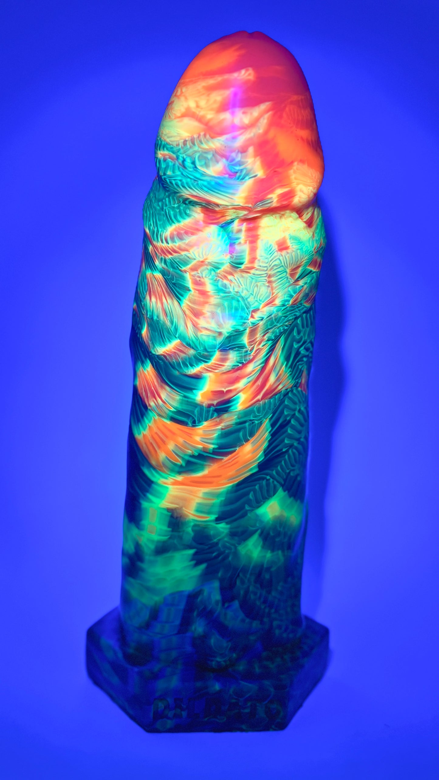 PRINCE ALBERT DILDO - FLUORESCENT RAINBOW COLORS