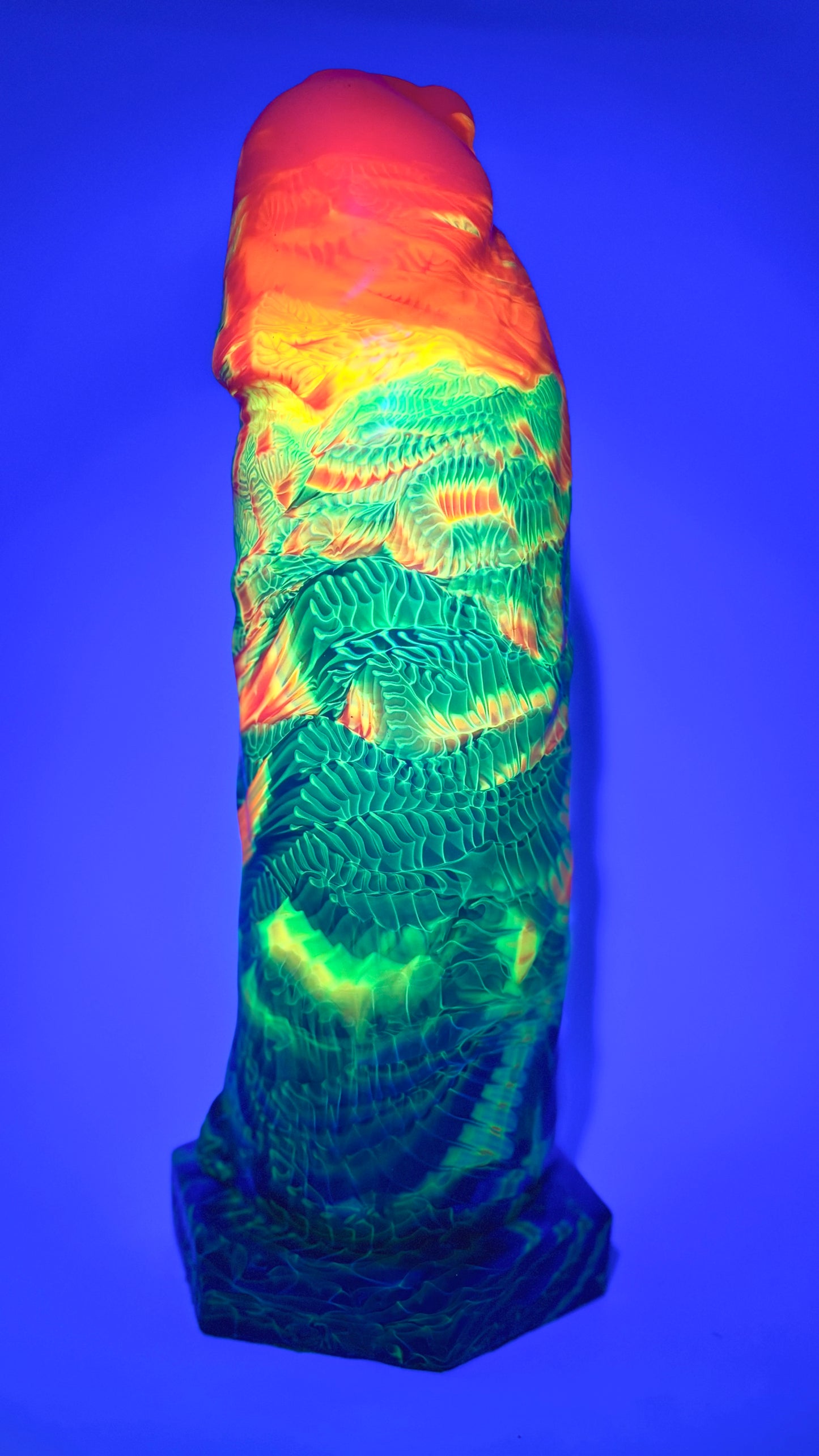 PRINCE ALBERT DILDO - FLUORESCENT RAINBOW COLORS
