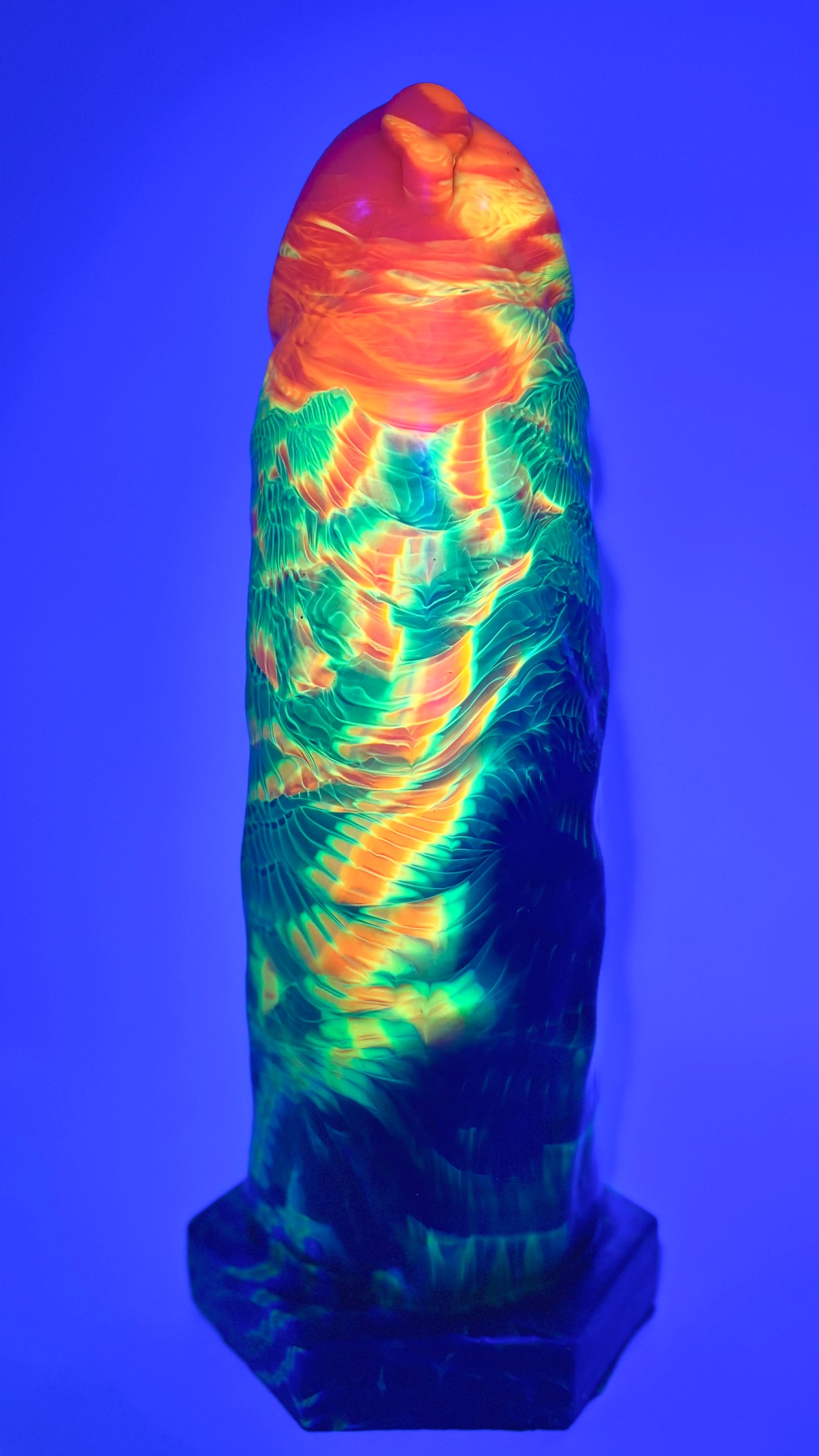 PRINCE ALBERT DILDO - FLUORESCENT RAINBOW COLORS