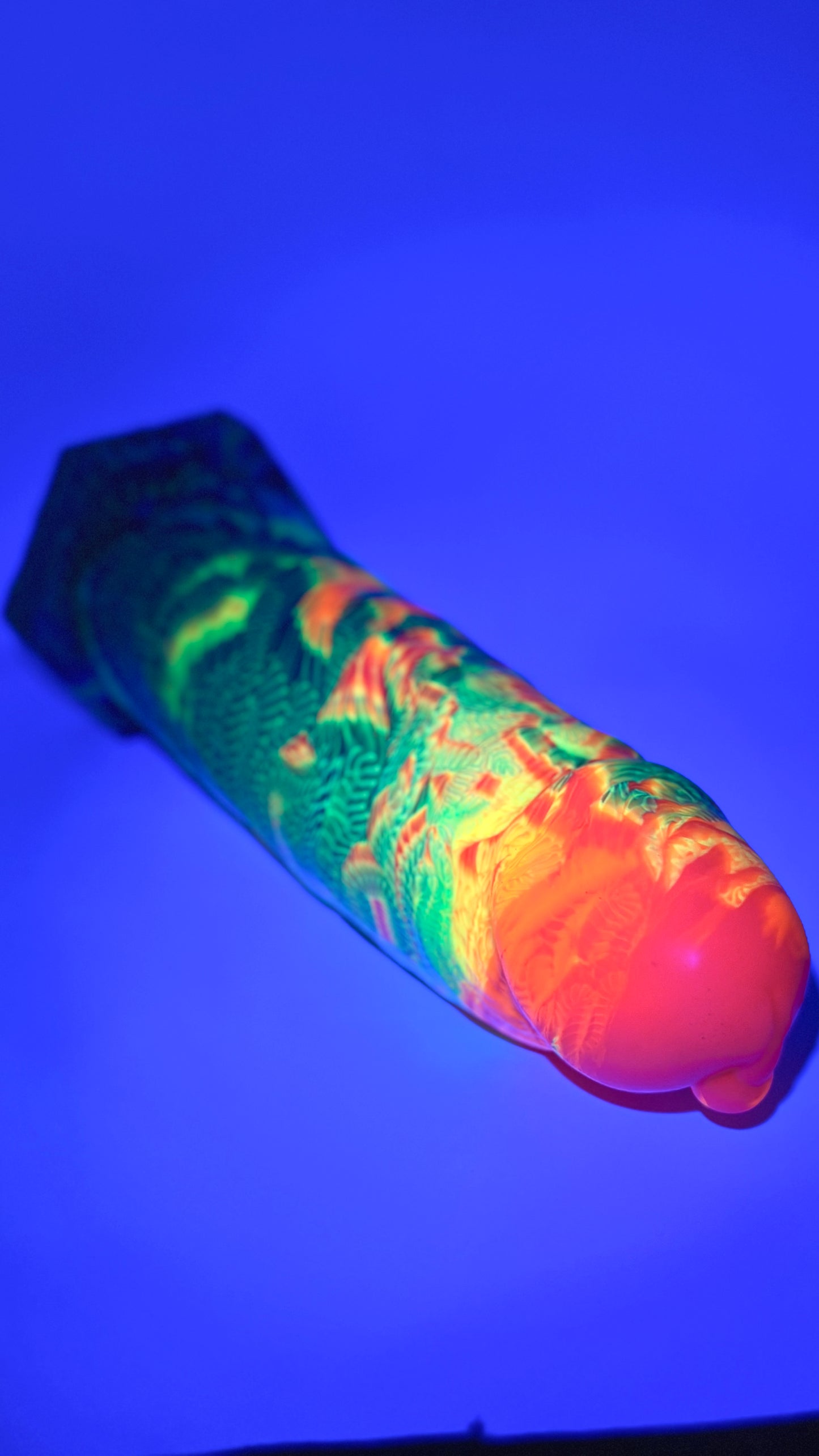PRINCE ALBERT DILDO - FLUORESCENT RAINBOW COLORS