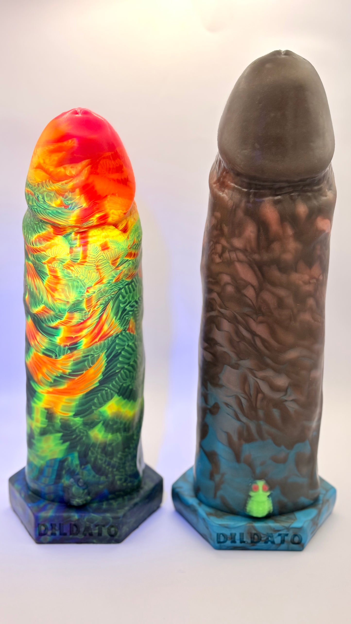 PRINCE ALBERT DILDO - FLUORESCENT RAINBOW COLORS