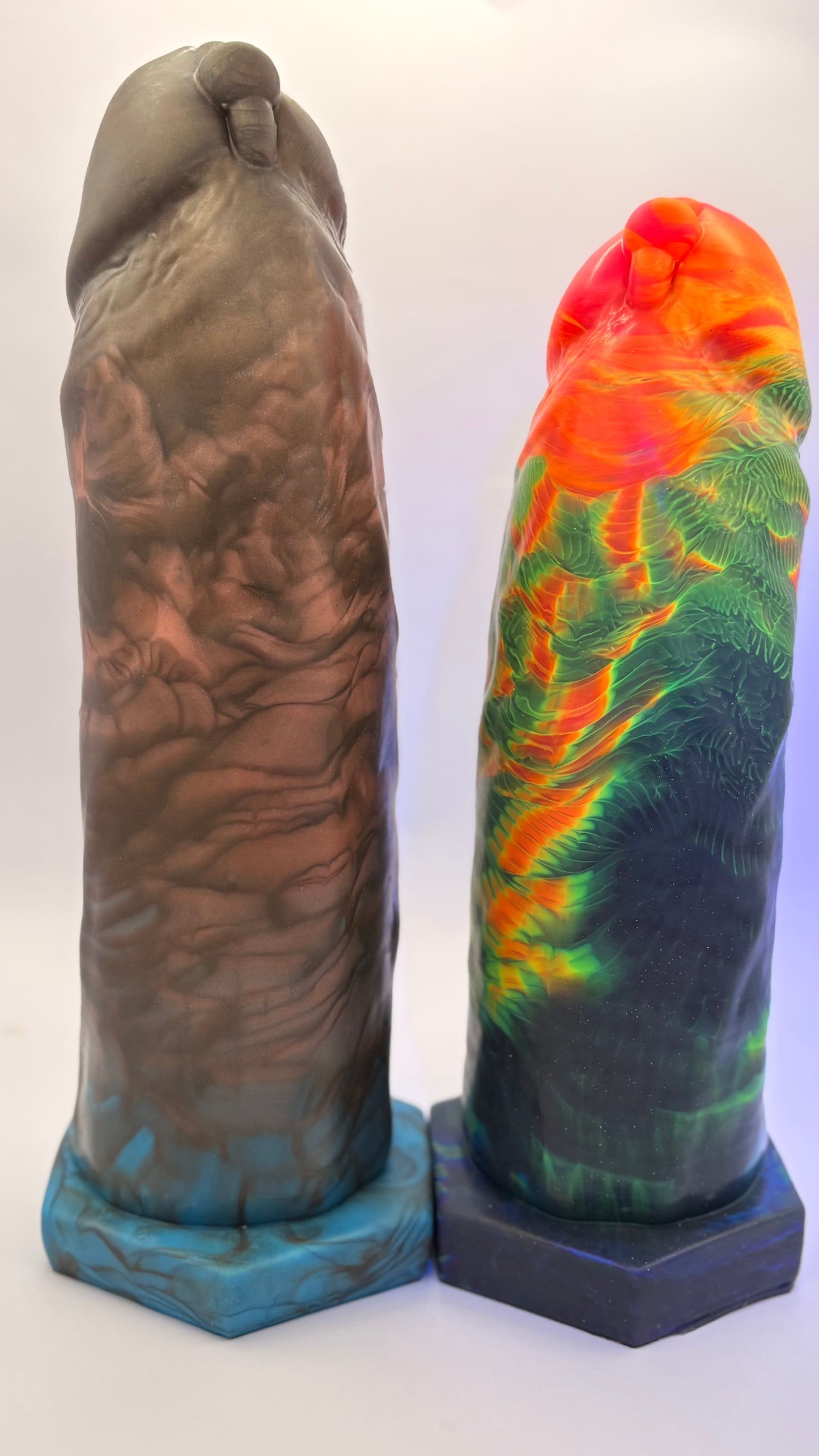 PRINCE ALBERT DILDO - FLUORESCENT RAINBOW COLORS