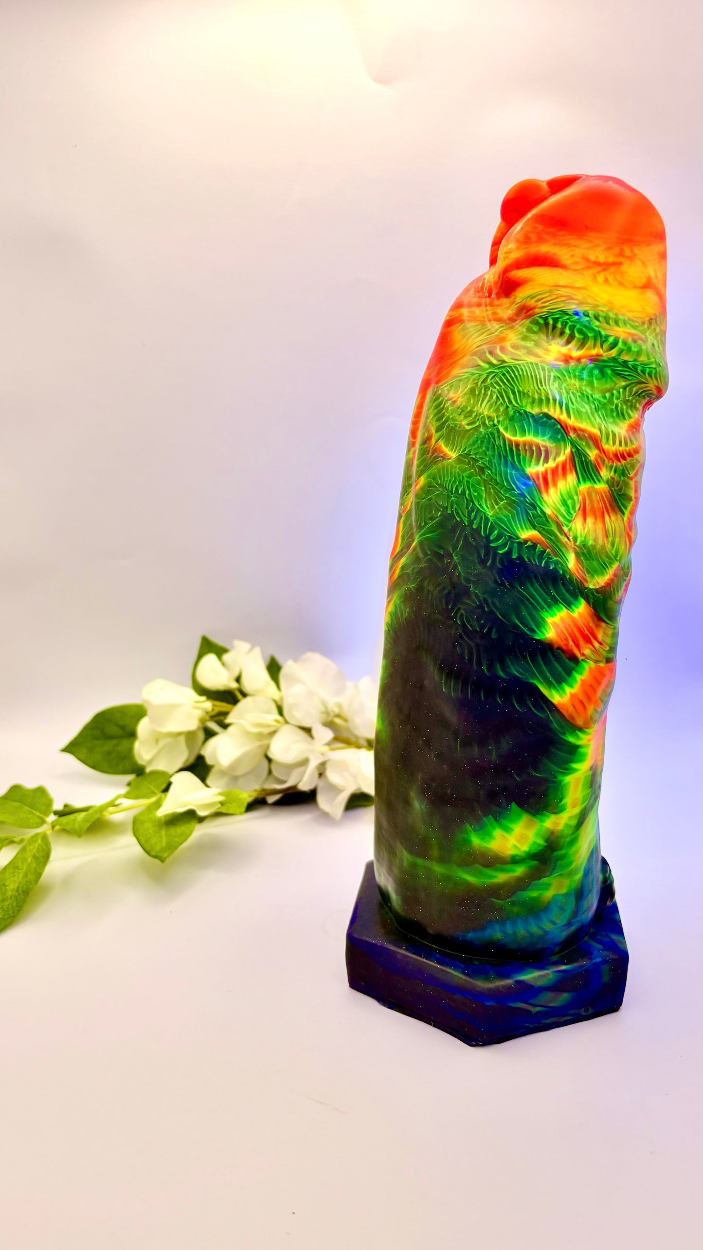PRINCE ALBERT DILDO - FLUORESCENT RAINBOW COLORS