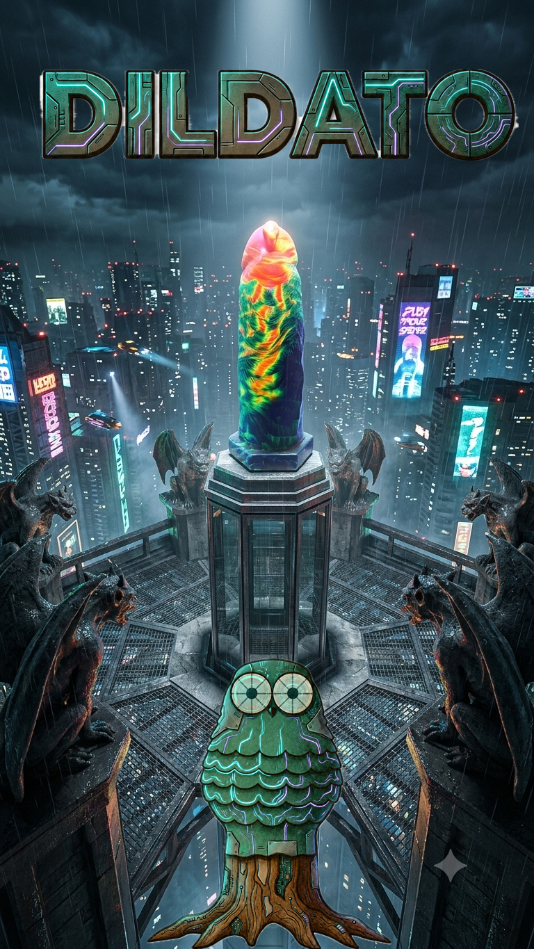 PRINCE ALBERT DILDO - FLUORESCENT RAINBOW COLORS