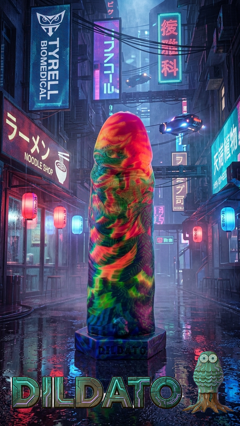 PRINCE ALBERT DILDO - FLUORESCENT RAINBOW COLORS