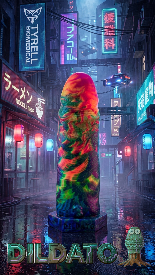 PRINCE ALBERT DILDO - FLUORESCENT RAINBOW COLORS
