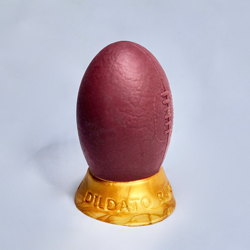 Heavy Trundle Rugby Ball - Size Small, Brown with Gold Base.